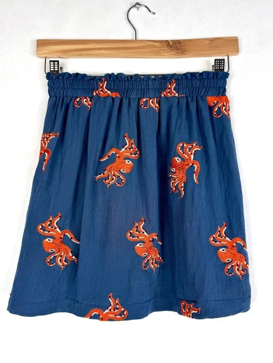 ANTHROPOLOGIE / PEPALOVES Cirrina Embroidered Skirt - Octopus- Sz XS - Picture 5 of 10